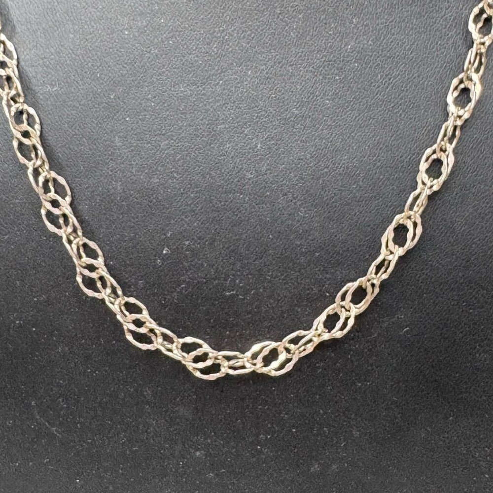 Vintage Sterling Silver Fancy Interlocking Double Link Chain Necklace Canada 20"